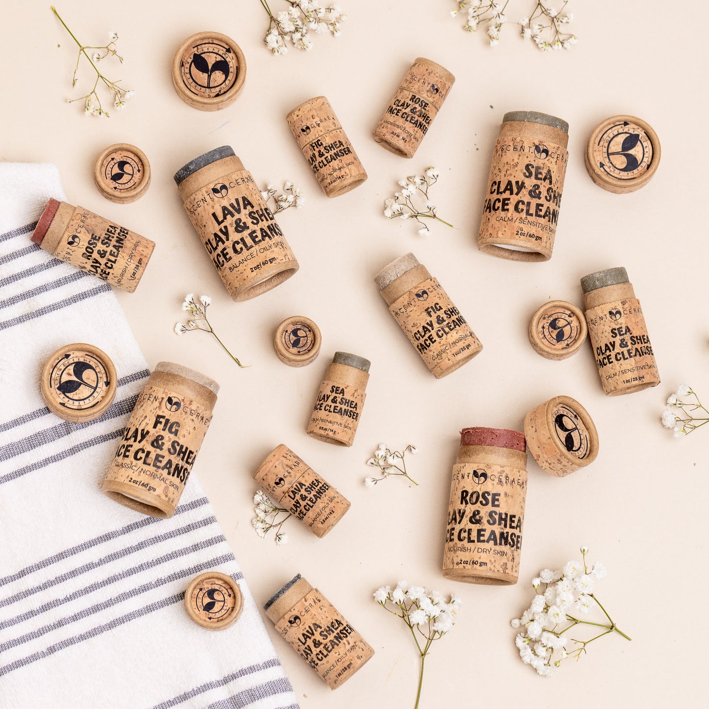 Clay & Shea Face Cleanser Stick – Zero Waste Push-Up ECO Set
