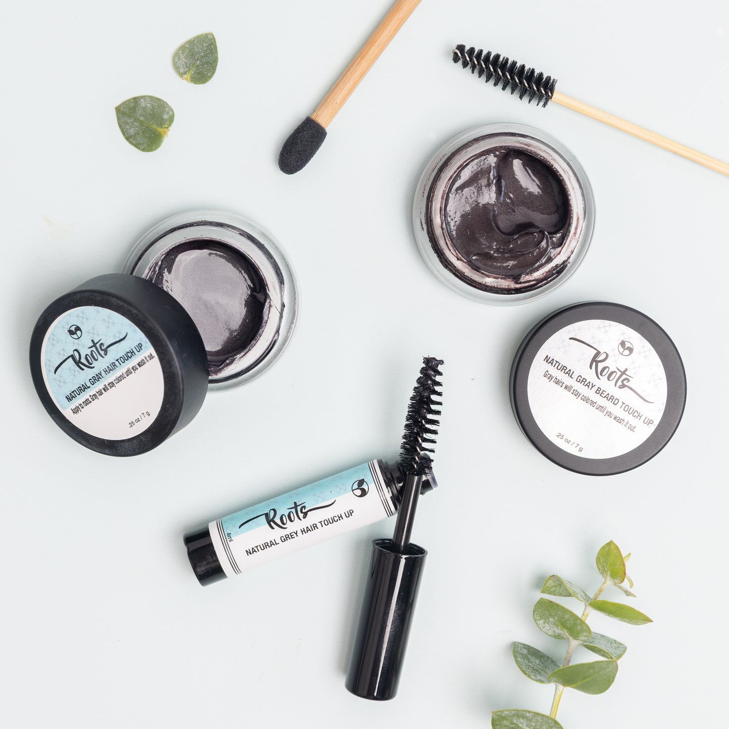 Roots Natural Beard Touch-Up – Chemical-Free, Odorless, Travel-Friendly Zero Waste Dye for Gray Hair