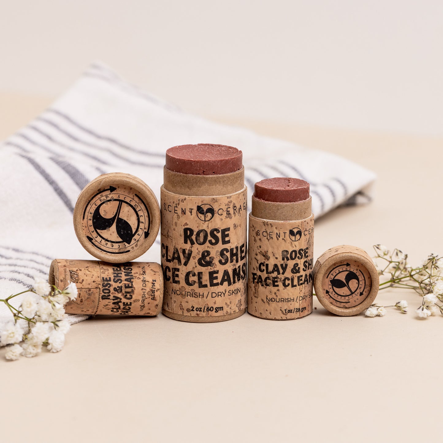 Clay & Shea Face Cleanser Stick – Zero Waste Push-Up ECO Set
