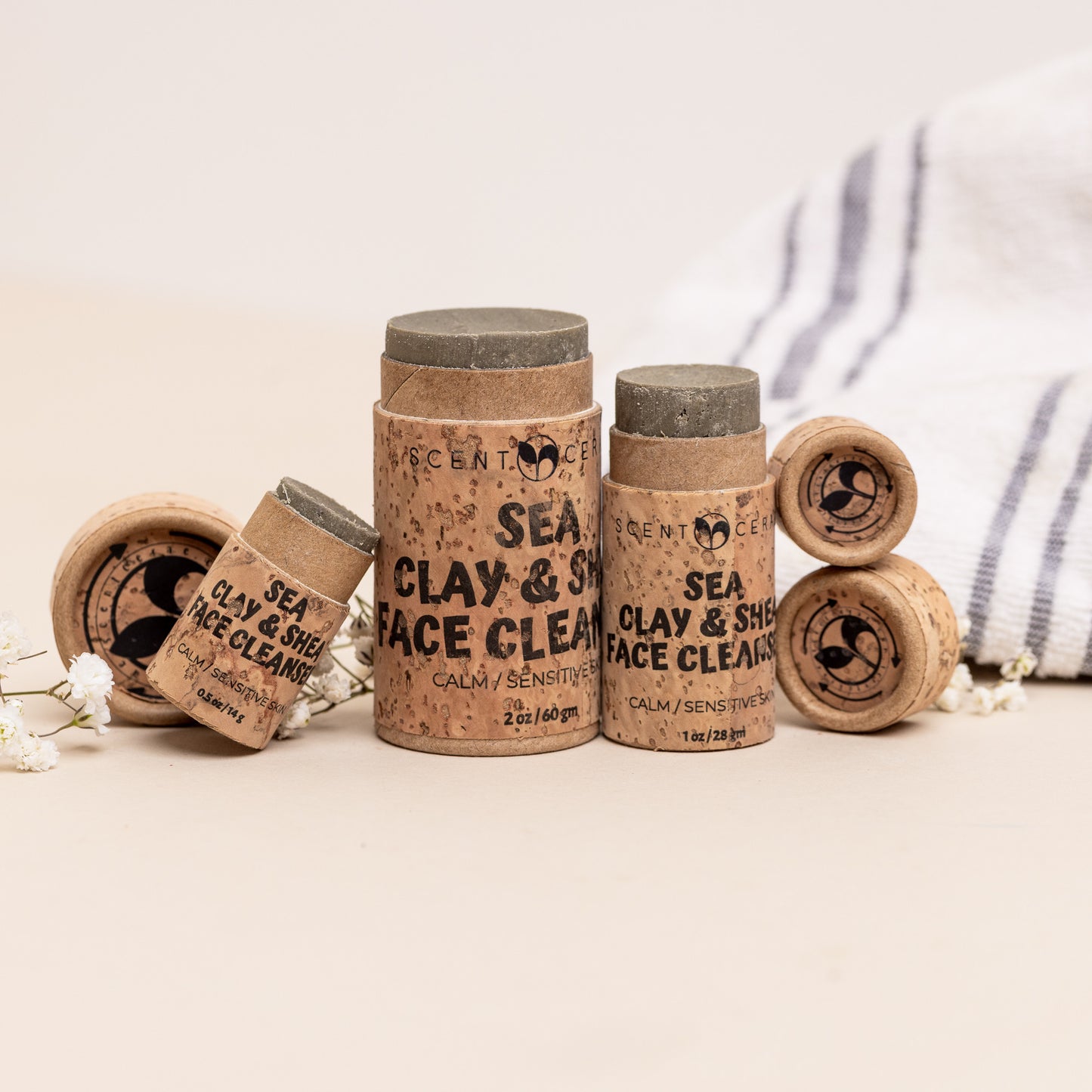 Clay & Shea Face Cleanser Stick – Zero Waste Push-Up ECO Set