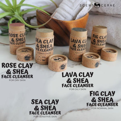 Clay & Shea Face Cleanser Stick – Zero Waste Push-Up ECO Set
