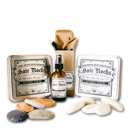 Hair Rocks Solid Shampoo and Conditioner Rocks + Leave-in Conditioner Gift Set