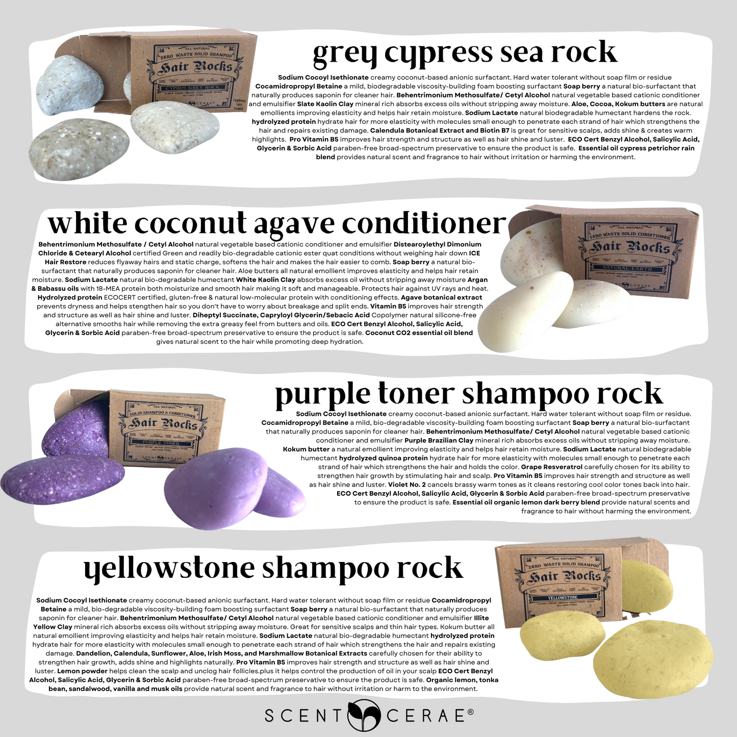 Hair Rocks Solid Shampoo and Conditioner Rocks + Leave-in Conditioner Gift Set