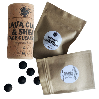 Clay & Shea Shower Drops – Zero Waste Face & Body Cleanser