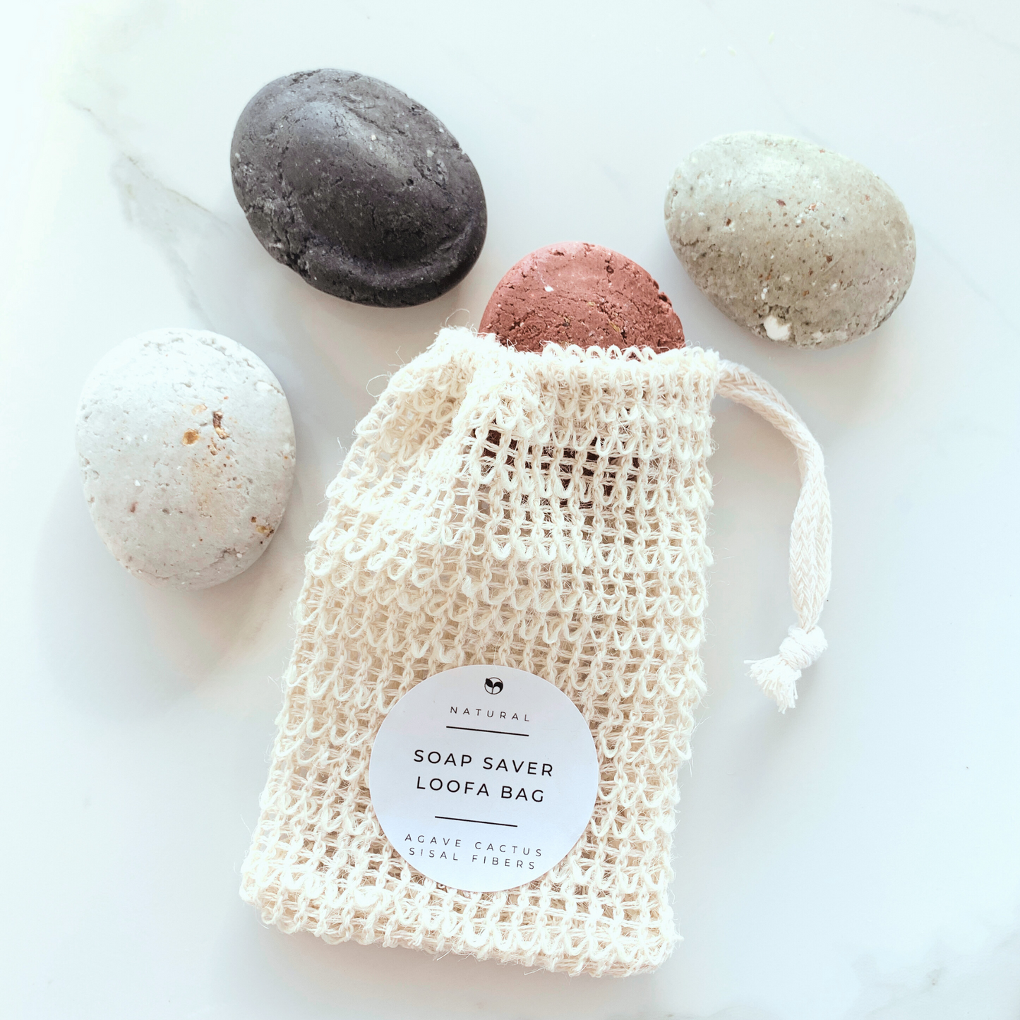 Sisal Soap Saver Loofa Bag / Natural Fiber Solid Shampoo Bag